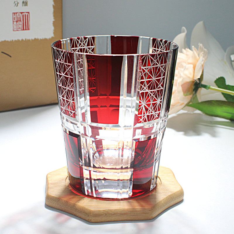 Chrysanthemum Crystal Whiskey Glass