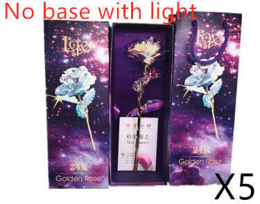 Gold-Foil Rose with Light-Up Stand