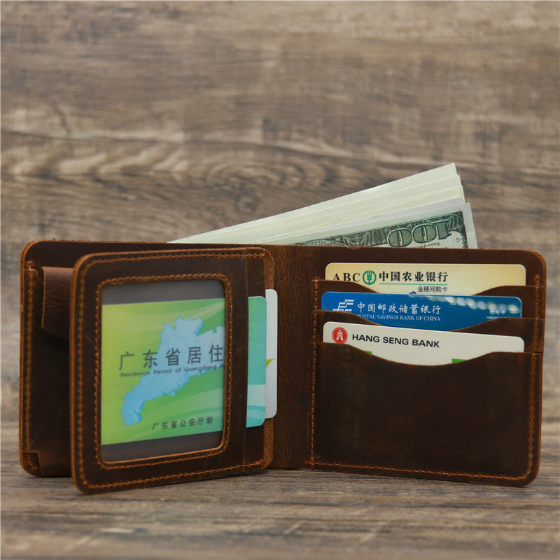 Men's Crazy Horse Leather Card Wallet