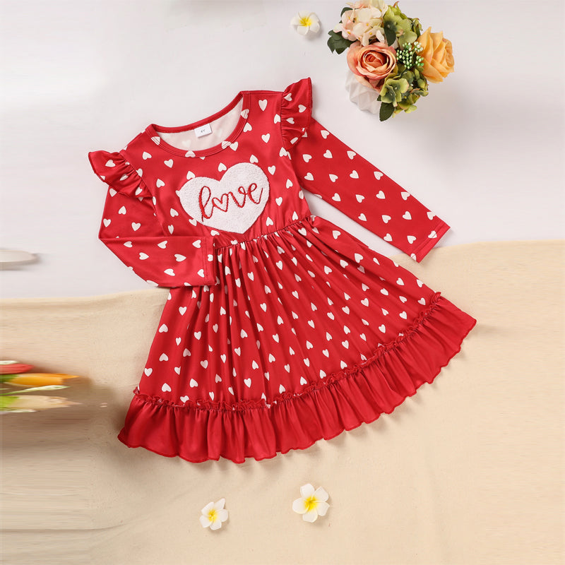Toddler "LOVE" Embroidered Heart Dress
