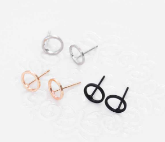 Tiny Circle Stud Earrings