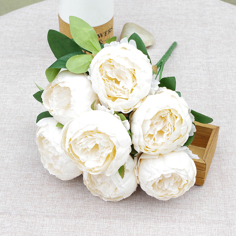 7-Head Silk Peony Stem