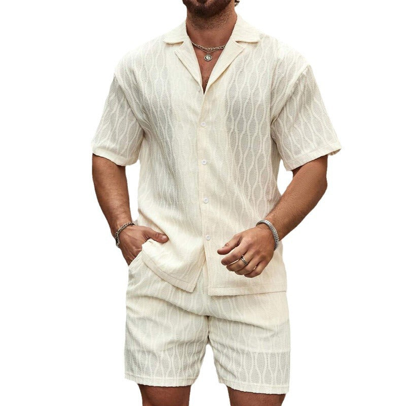 Men's Button Shirt & Shorts Set
