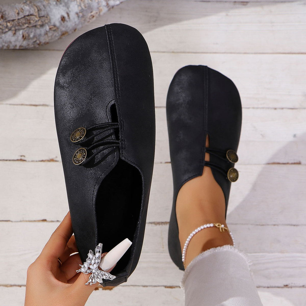 Square-Toe Slip-On Flat Sandals