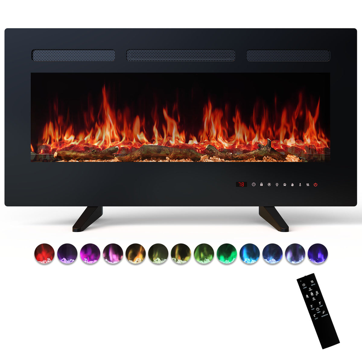 Electric Fireplace Heater with Remote