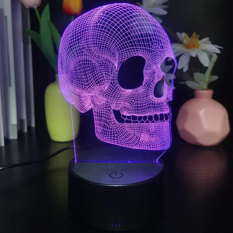 3D Illusion Skull Lamp