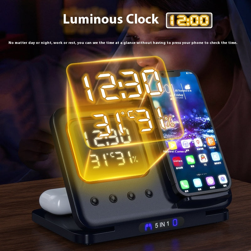 5-in-1 Wireless Charger with Alarm Clock