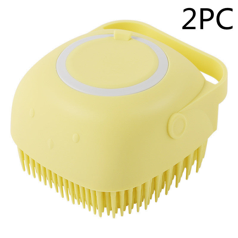 Silicone Pet Bath Brush with Shampoo Dispenser
