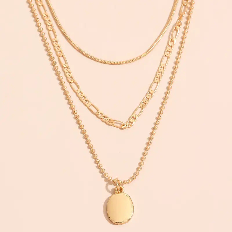 Vintage Oval Pendant Necklace