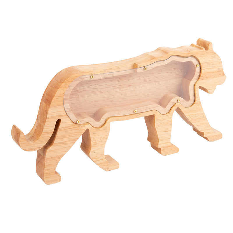 Wooden Animal Coin Bank