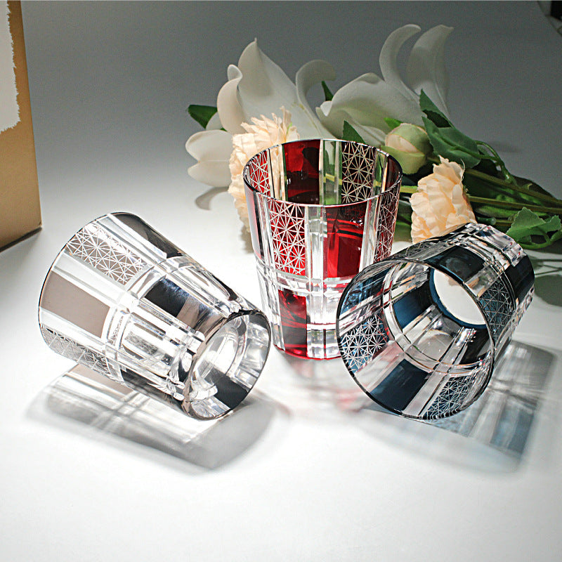Chrysanthemum Crystal Whiskey Glass