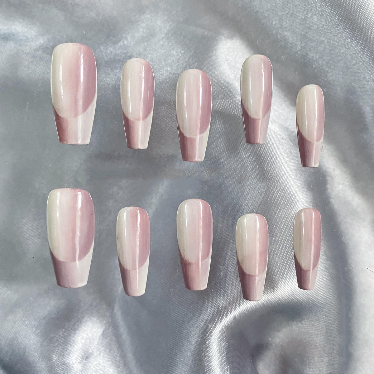 Gray-Purple Almond Press-On Nails