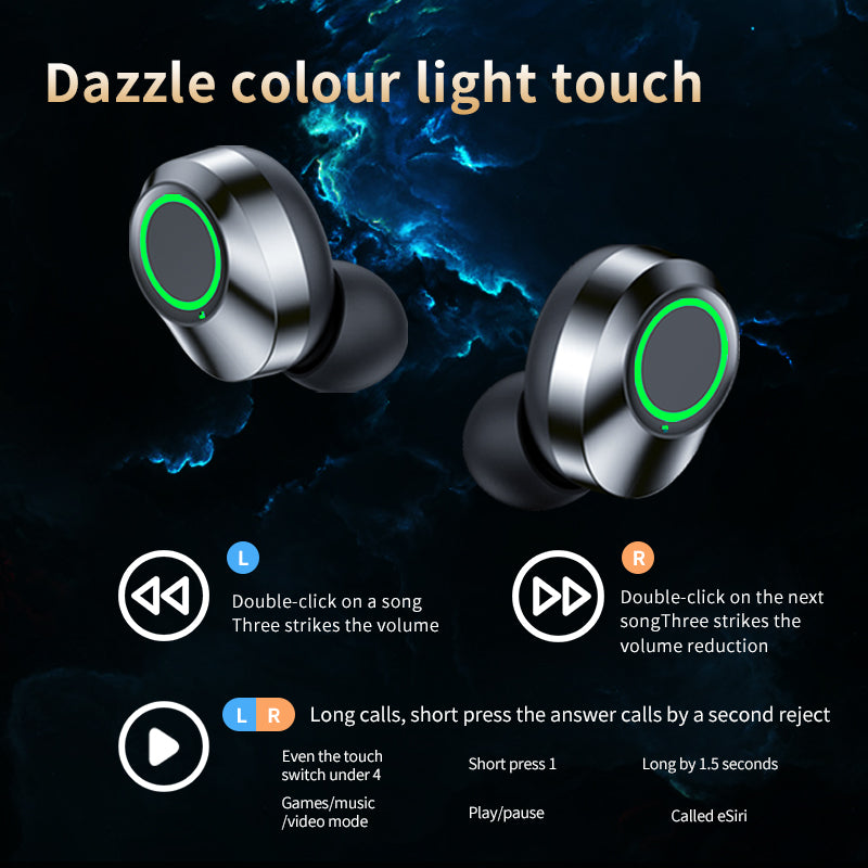 Wireless Earbuds with LED Battery Display