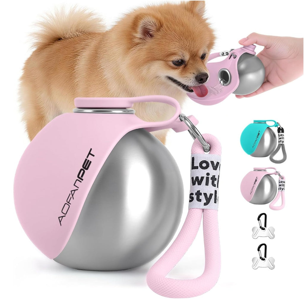 Portable Dog Water Bottle with Bag Dispenser