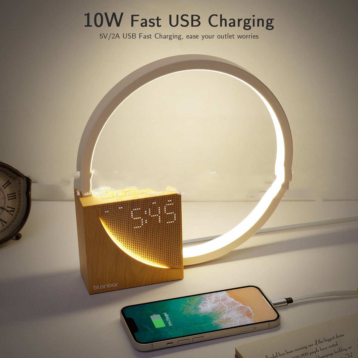 Wood Touch Lamp with Nature Sounds