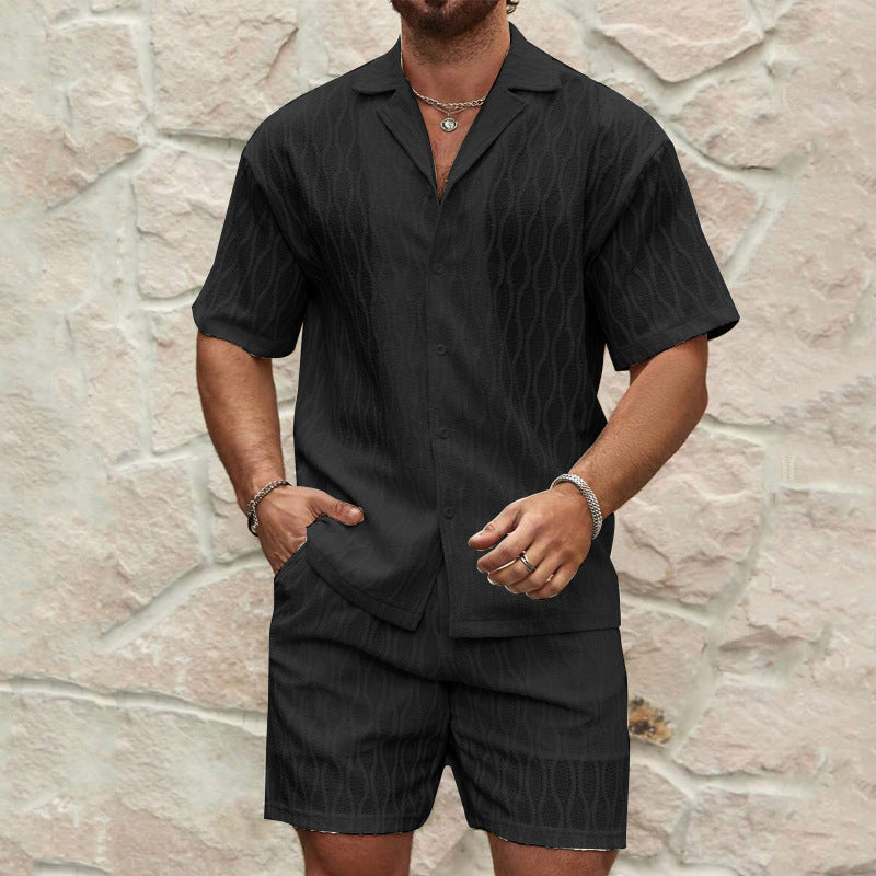 Men's Button Shirt & Shorts Set