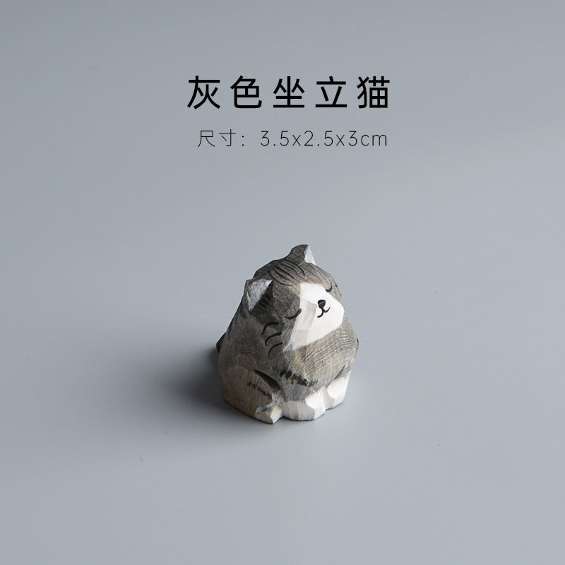 Hand-Carved Wooden Animal Figurine