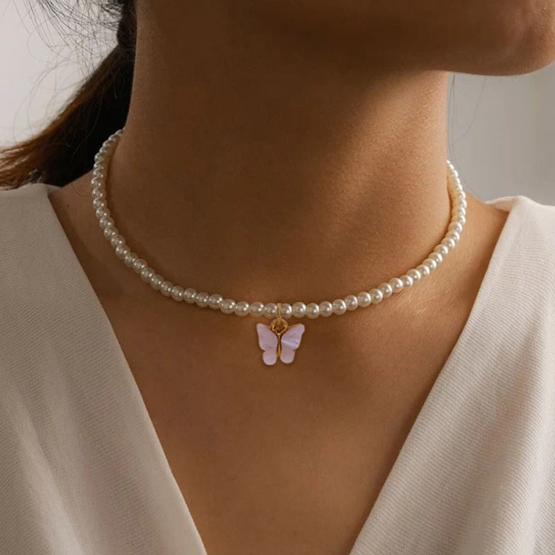Pearl Butterfly Choker