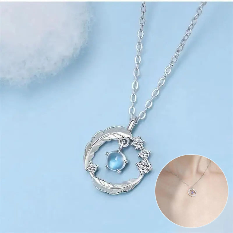 Silver-Tone Feather Pendant Necklace