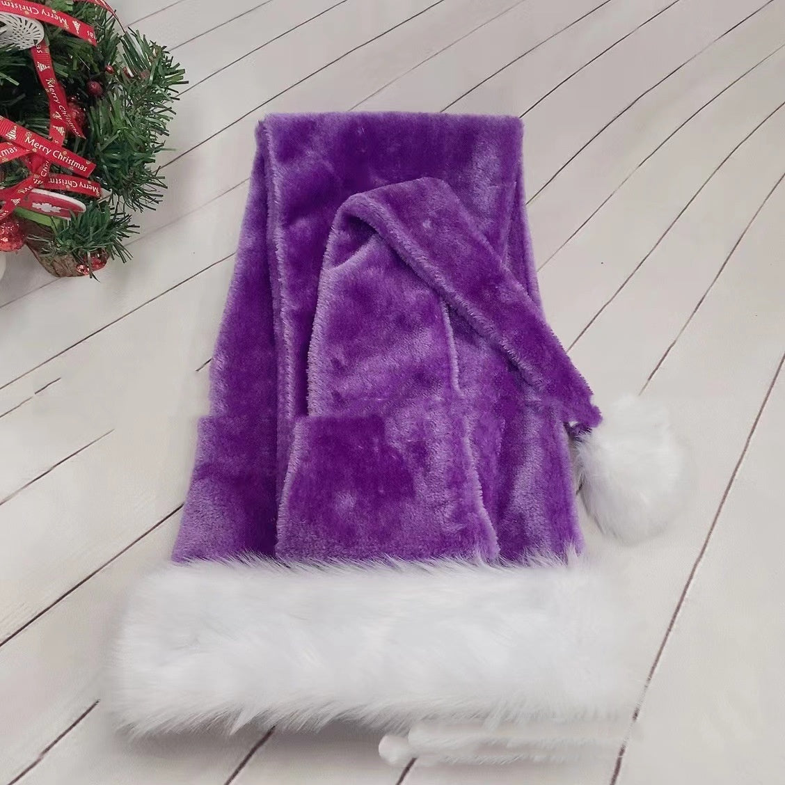 Extra-Long Plush Santa Hat