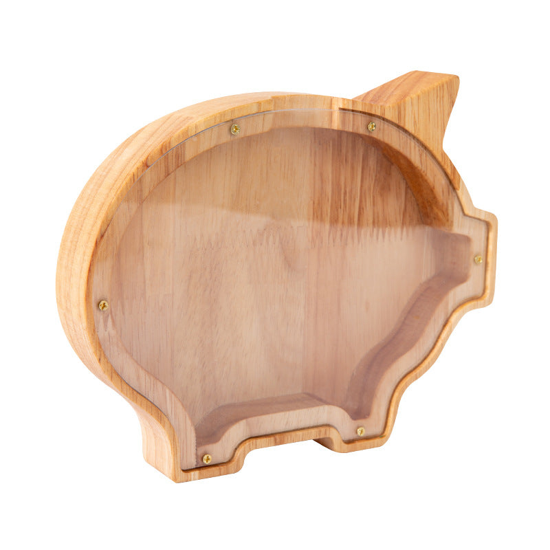 Wooden Animal Coin Bank