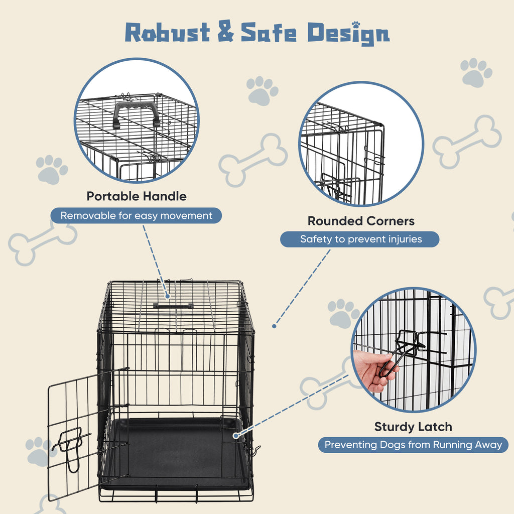 Folding Metal Dog Crate (24–30 in)