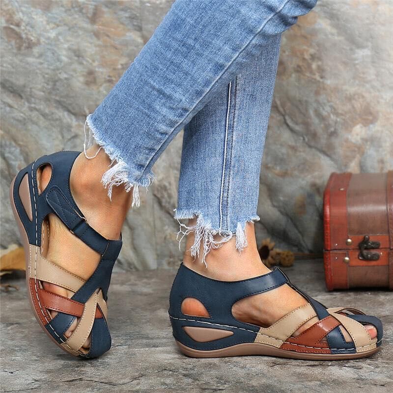 Women's Color-Block Wedge Sandals