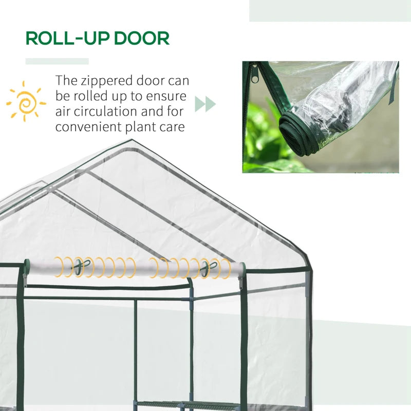 Mini Walk-In Greenhouse with Shelves