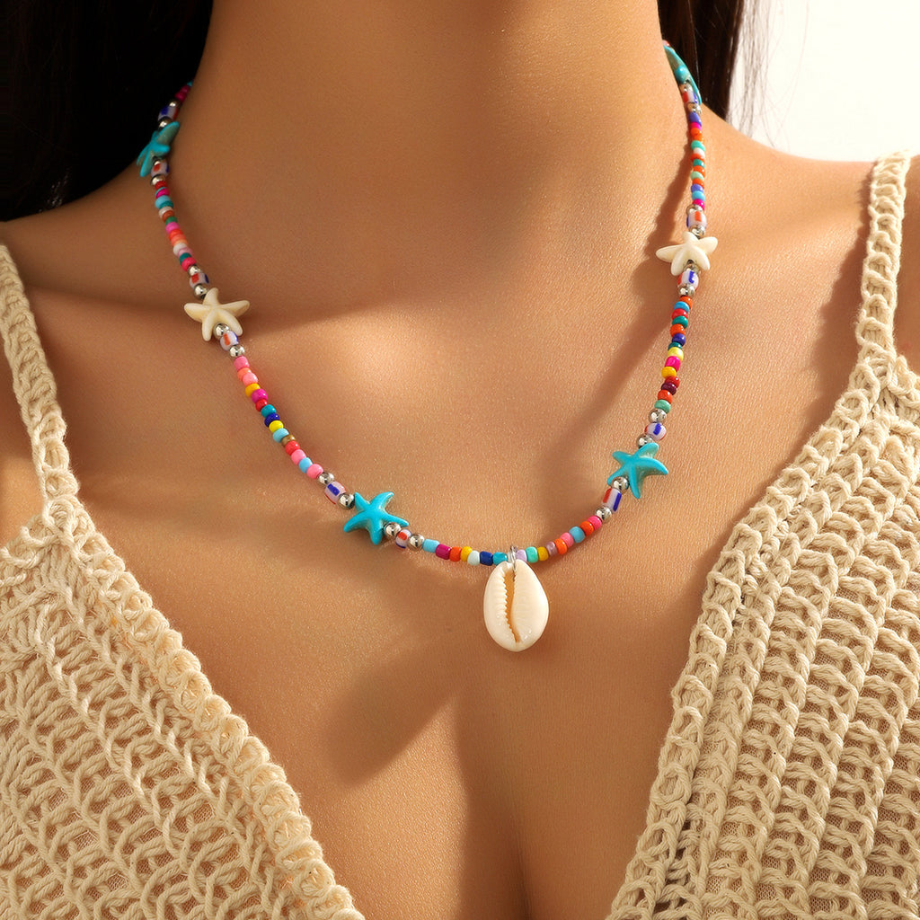 Beach Shell Beaded Necklace