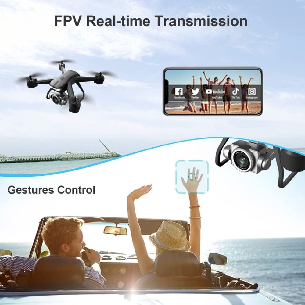Foldable Dual-Camera Drone (2 Batteries)