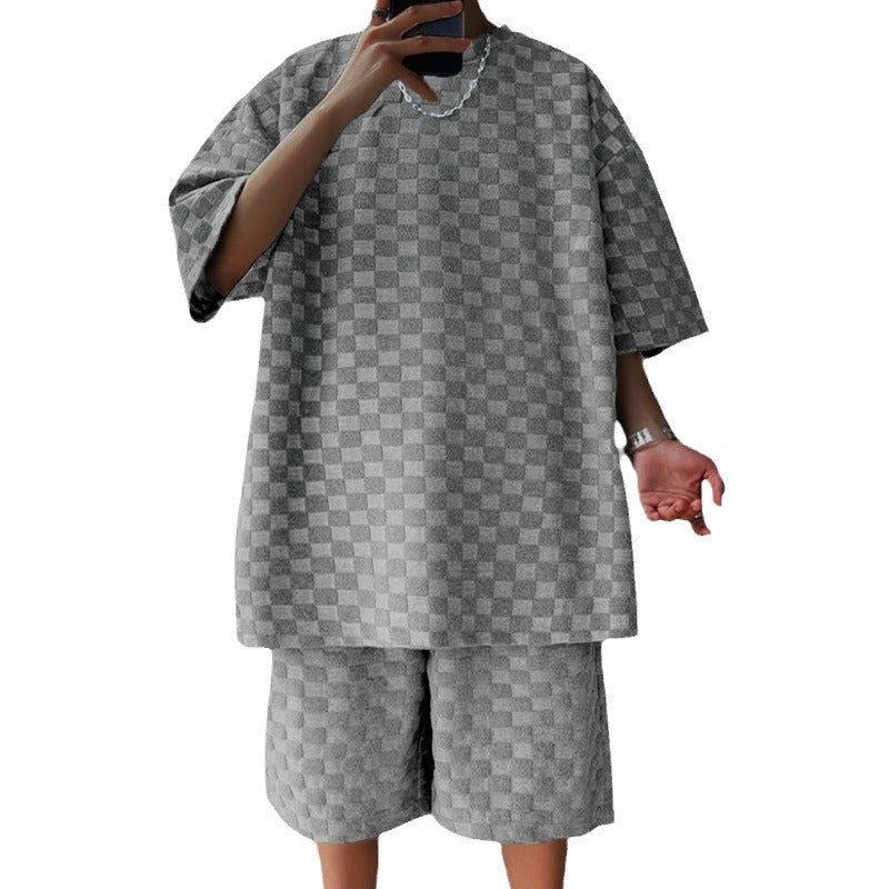 Men's Jacquard Shirt & Shorts Set