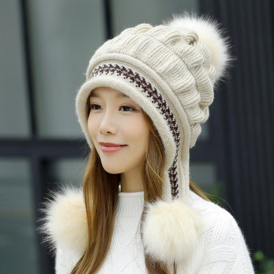 Pom-Pom Earflap Beanie