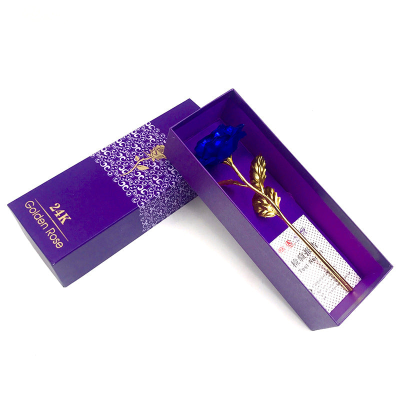 Gold-Foil Rose with Light-Up Stand