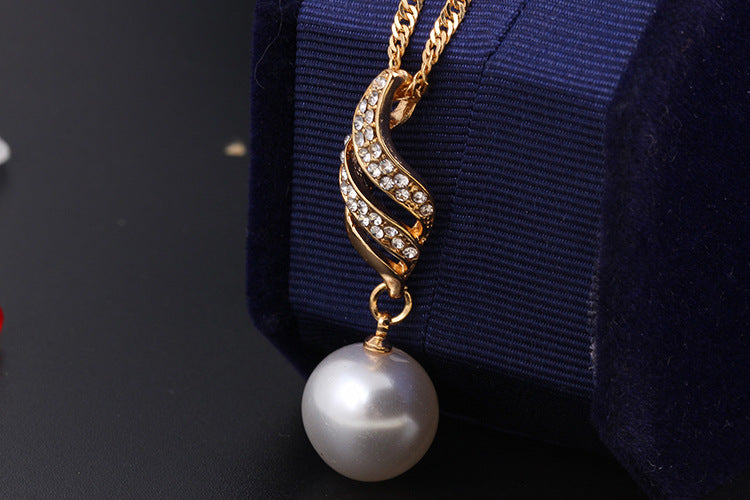 Pearl Stud Necklace & Earring Set