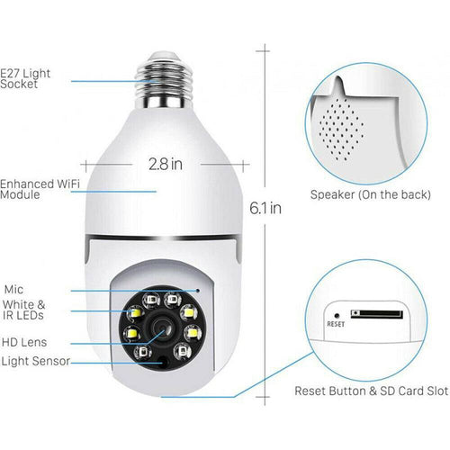1080p Wi-Fi Light Bulb Security Camera