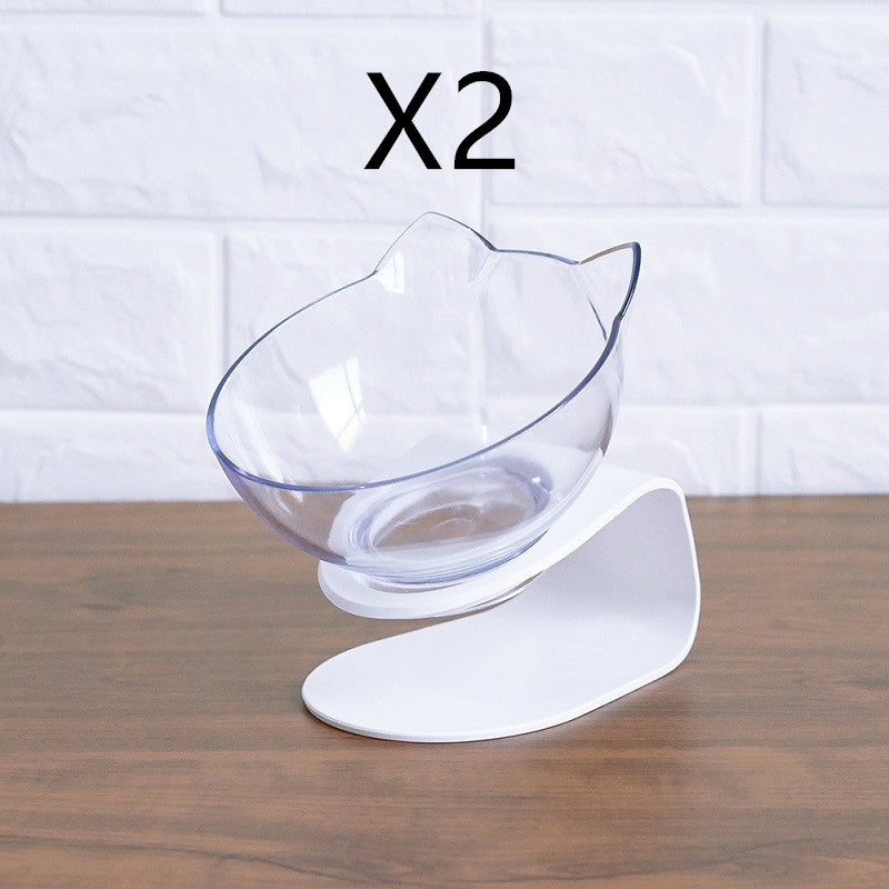 Elevated Cat Feeder with Clear Bowls
