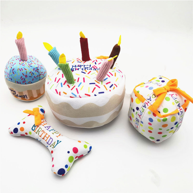 Dog Birthday Cake Plush Toy