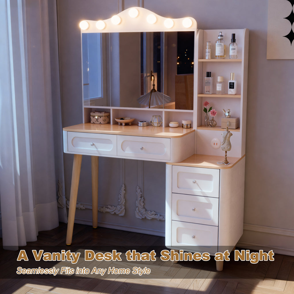 Makeup Vanity Desk with Lighted Mirror