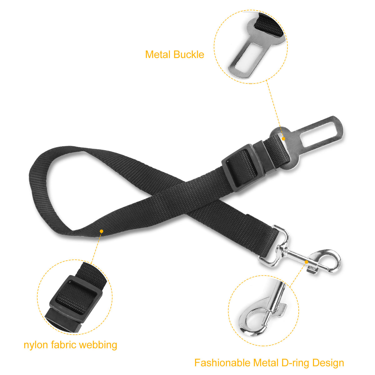 Pet Car Seat Belt Leash (2-Pack)