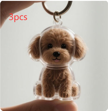 Dog Breed Fuzzy Keychain