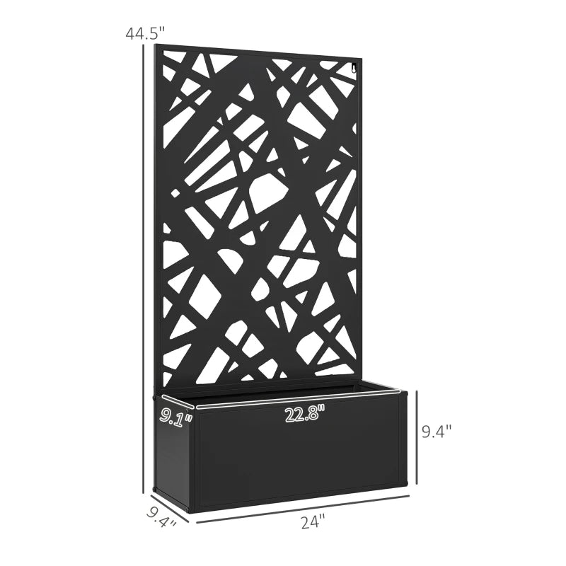 Metal Planter with Privacy Screen