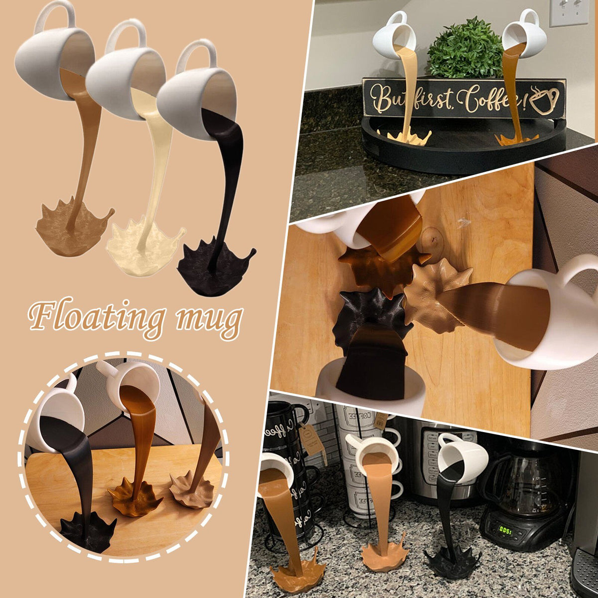 Floating Coffee Cup Sculpture