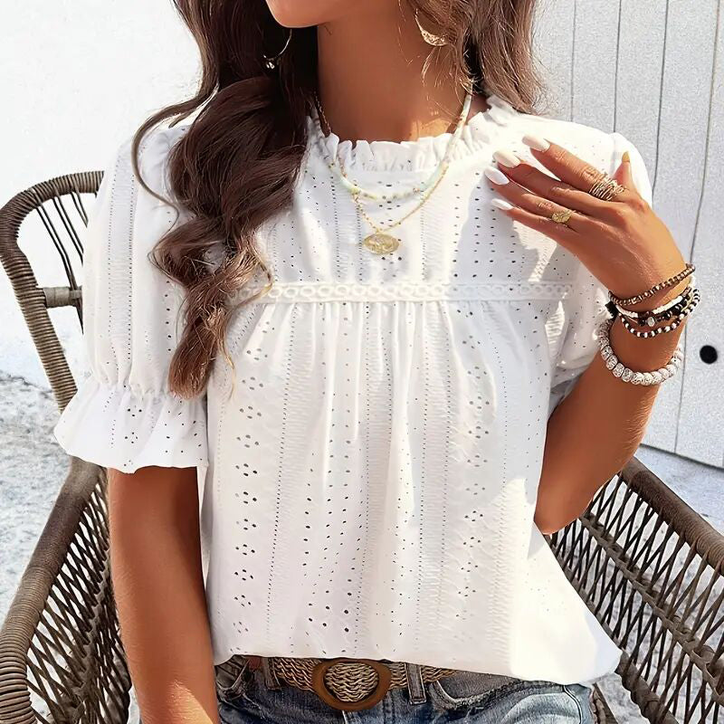 Ruffle-Sleeve Blouse