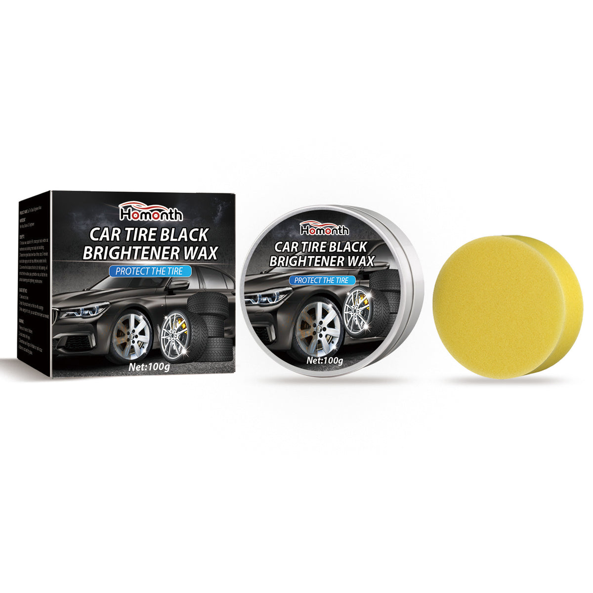 Tire Shine Wax with Sponge
