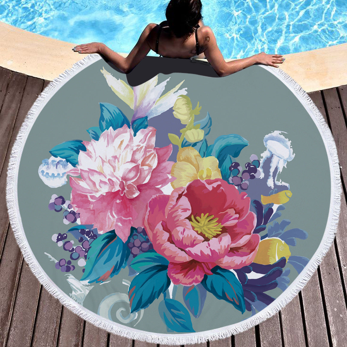Round Microfiber Beach Towel