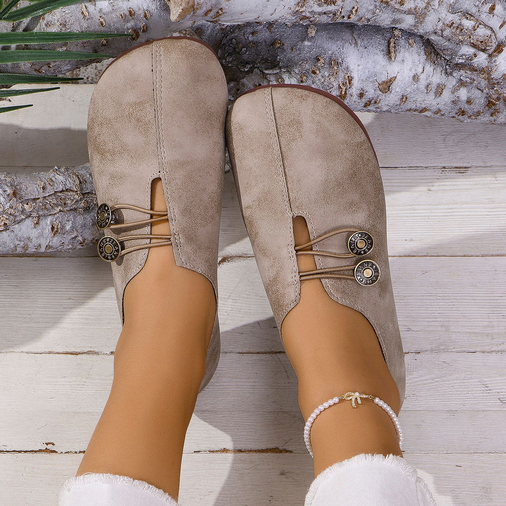 Square-Toe Slip-On Flat Sandals