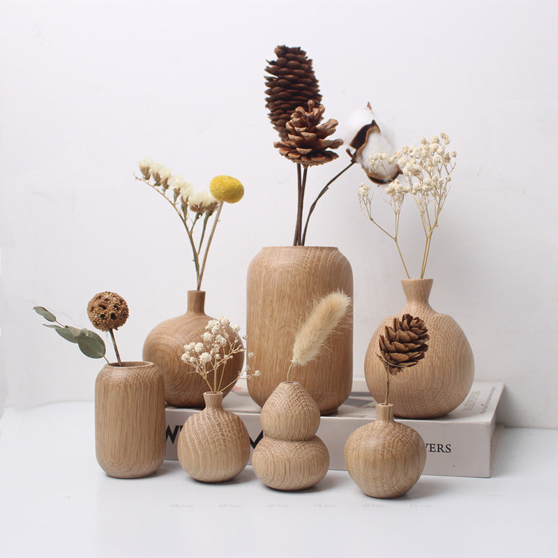 Solid Wood Dried Flower Vase