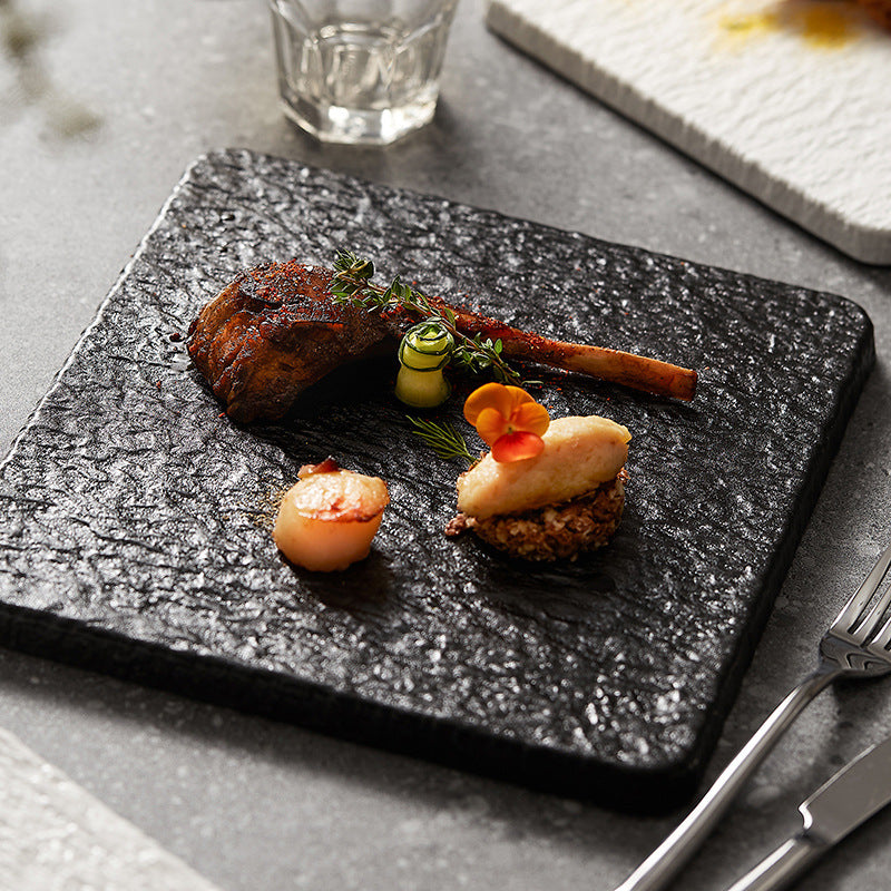 Mocha Rock Square Plate