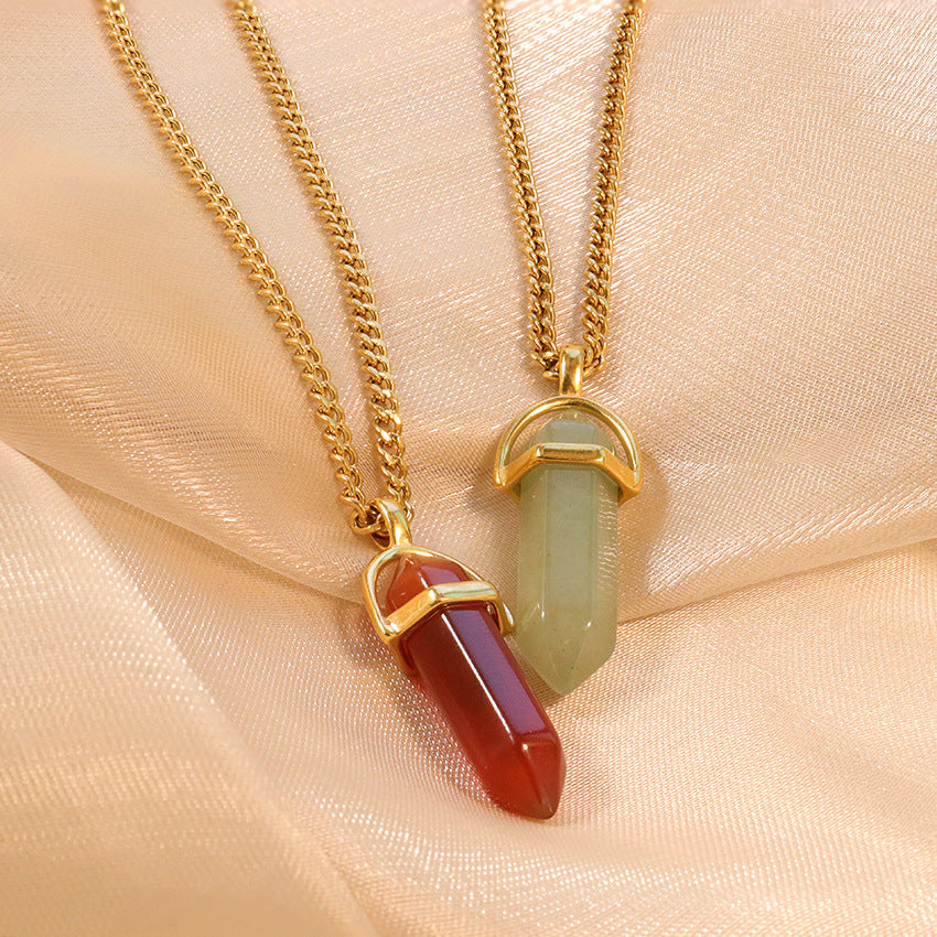 Glass Hexagon Prism Necklace