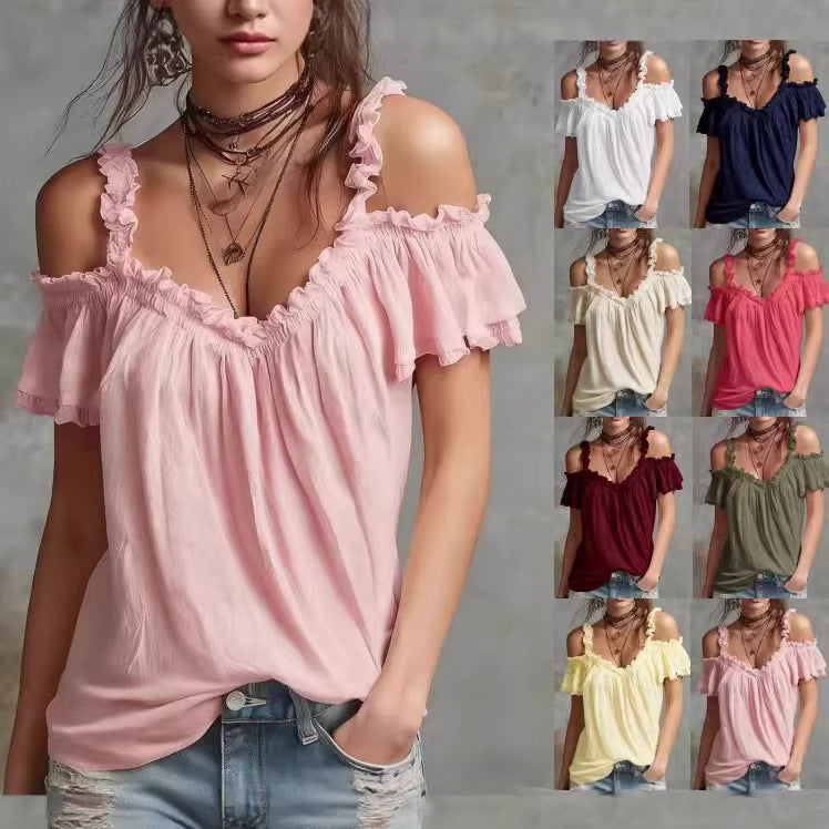 Women's Off-Shoulder Ruffle Blouse